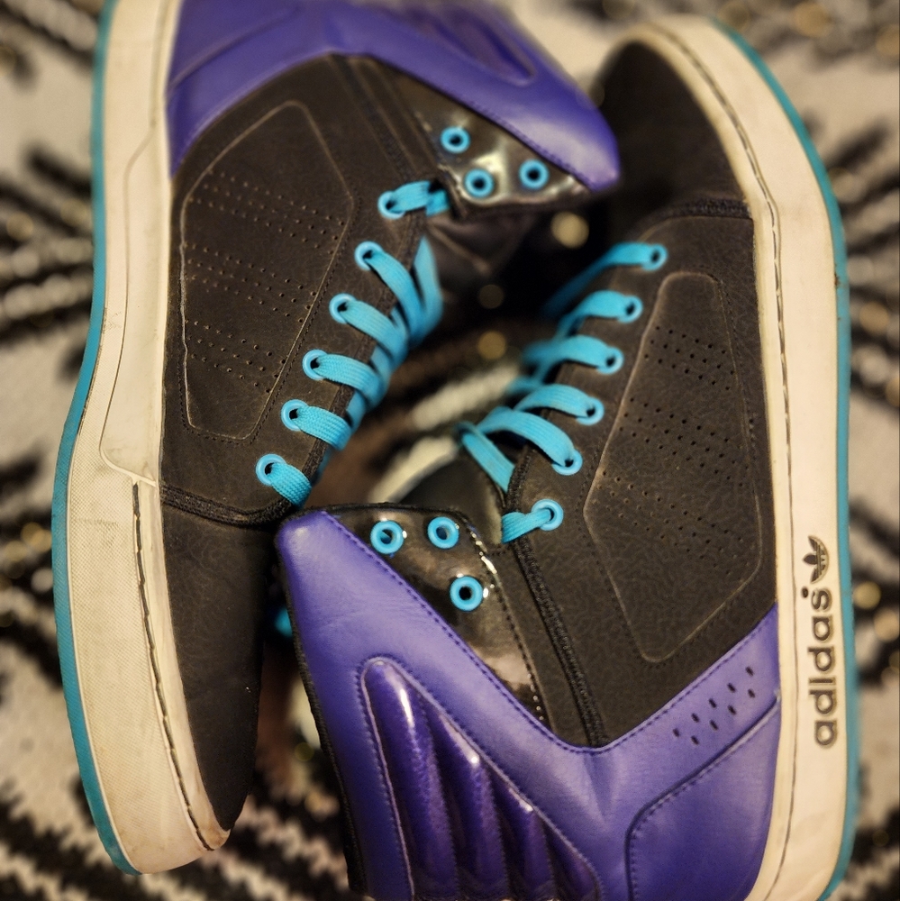 Men's Black, Purple, Blue Adidas Size 12